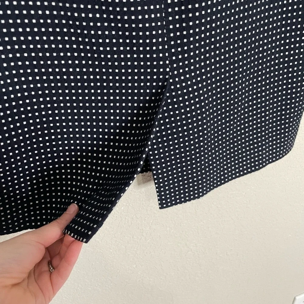 Ann Taylor Navy Blue Micro Polka Dot Knee Length Skirt 2